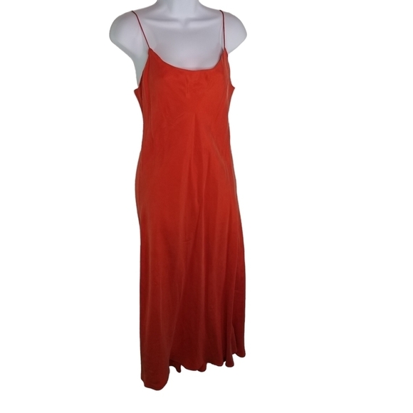J. CREW Gwyneth cupro blend long slip dress wildfire orange - Picture 2 of 13